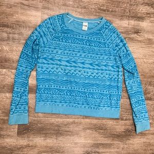 PINK VS Patterned Blue Crew Neck - Never Worn